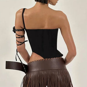 VILZSTUDIOS Fashionable asymmetric corset top for streetwear style