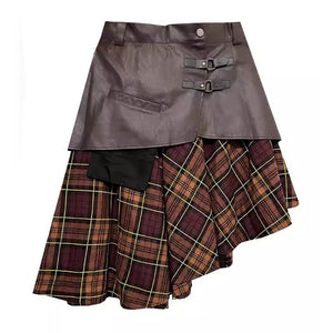 VILZSTUDIOS Edgy asymmetrical plaid skirt from VILZSTUDIOS