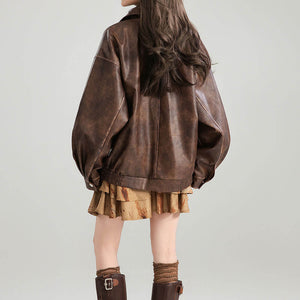 VILZSTUDIOS Vegan leather jacket with butterfly patches