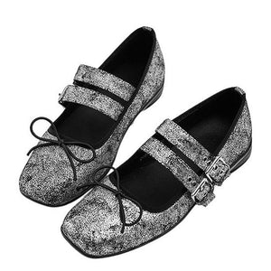 VILZSTUDIOS Trendy ballet flats with buckle closures and decorative bow