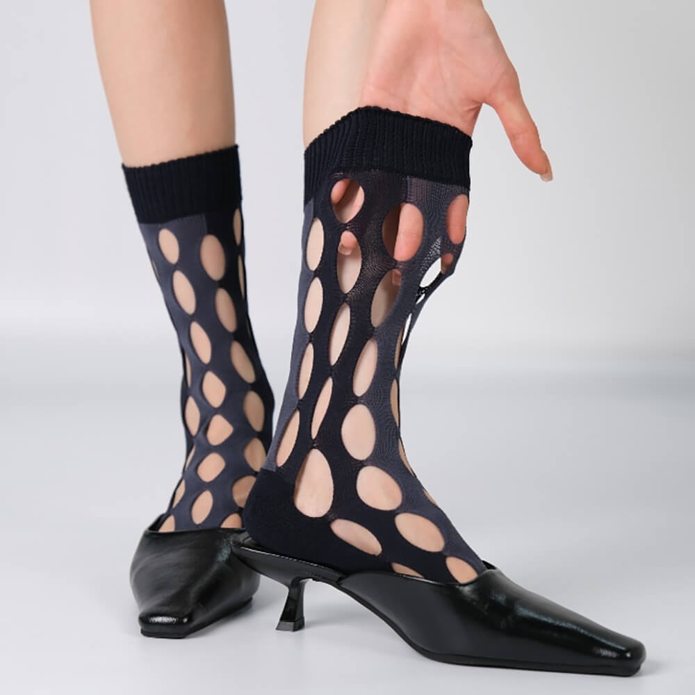 VILZSTUDIOS Stylish cutout mesh socks