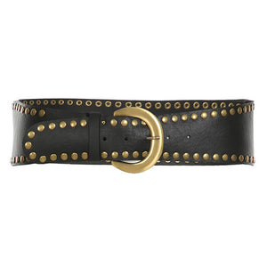 VILZSTUDIOS Vegan leather belt with double rivets