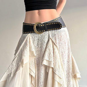VILZSTUDIOS Vegan leather belt with double rivets