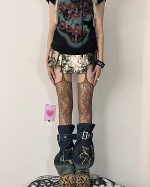VILZSTUDIOS Stylish suspender tights with lace design