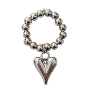 VILZSTUDIOS Adjustable heart charm ring for trendy fashion