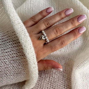 VILZSTUDIOS Adjustable heart charm ring for trendy fashion