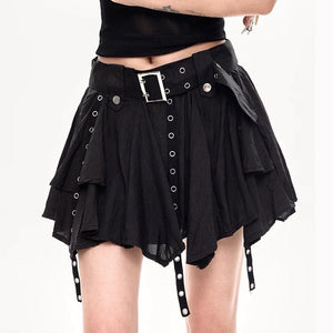VILZSTUDIOS Edgy layered high-waist mini skirt for fashion enthusiasts