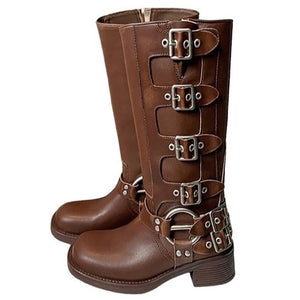 VILZSTUDIOS Edgy Sleaze Buckle Ankle Boots