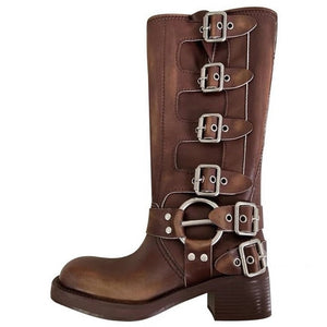 VILZSTUDIOS Edgy Sleaze Buckle Ankle Boots