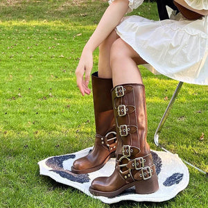 VILZSTUDIOS Edgy Sleaze Buckle Ankle Boots