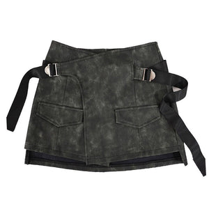 VILZSTUDIOS Edgy wrap skirt with safety belt