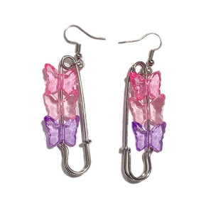 VILZSTUDIOS Butterfly safety pin earrings