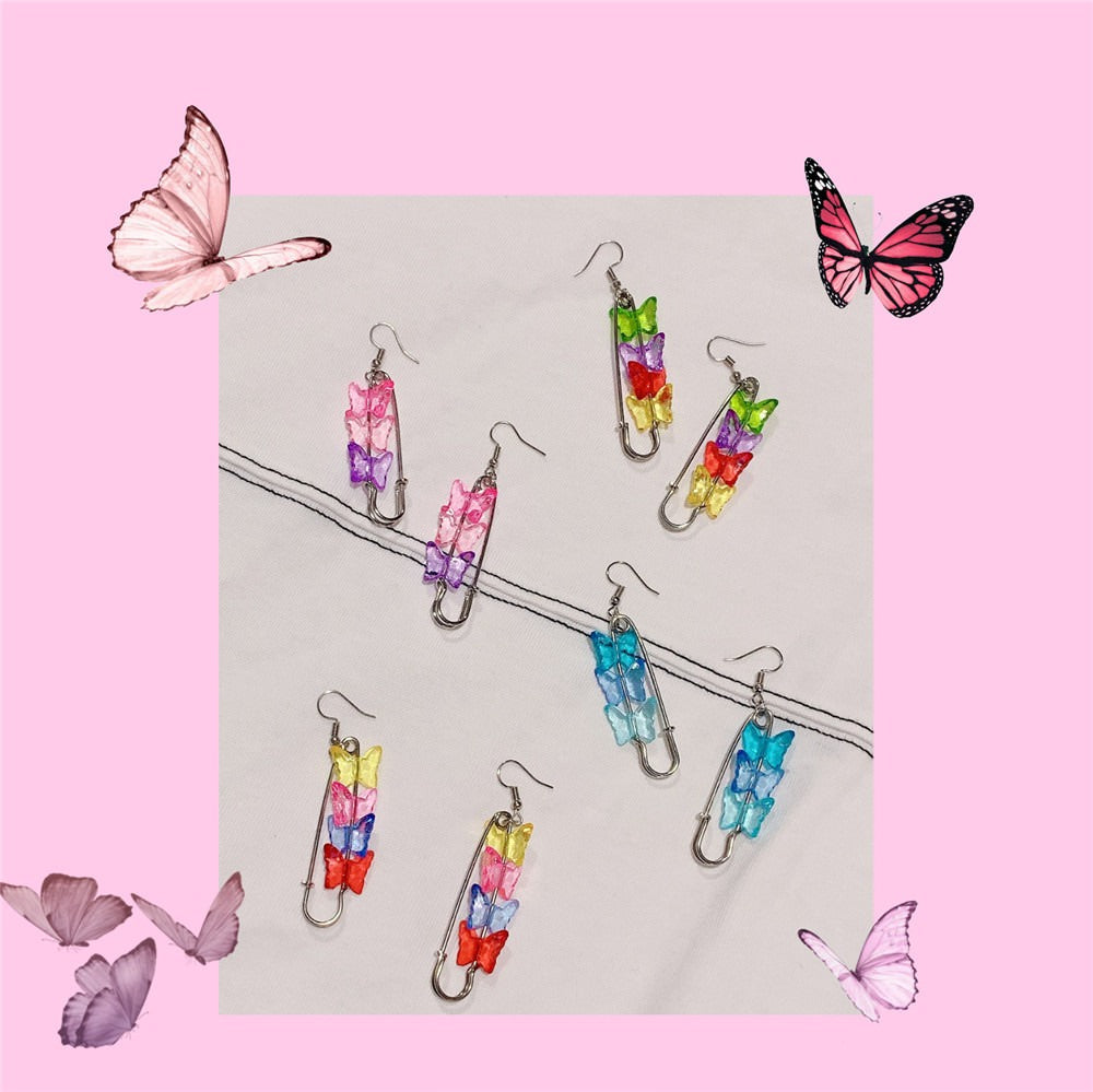 VILZSTUDIOS Butterfly safety pin earrings