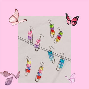 VILZSTUDIOS Butterfly safety pin earrings