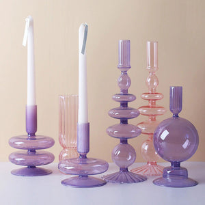 VILZSTUDIOS Elegant Nordic glass candle holder for home decor