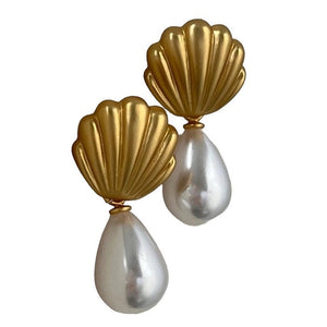VILZSTUDIOS Elegant drop earrings with shell pearls
