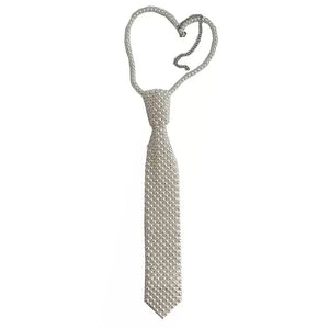 VILZSTUDIOS Embellished Structured Pearl Necktie