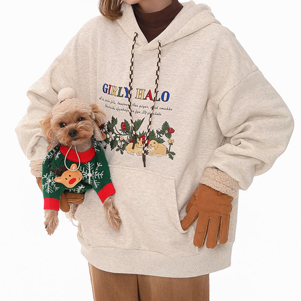VILZSTUDIOS Embroidered oversized hoodie with bunny design