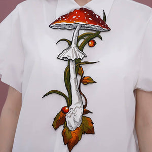 VILZSTUDIOS Embroidered necktie with mushroom design