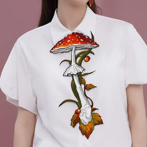 VILZSTUDIOS Embroidered necktie with mushroom design