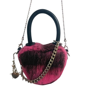 VILZSTUDIOS Heart-shaped bag with faux fur design