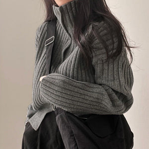 VILZSTUDIOS Basic button up textured jumper for casual wear