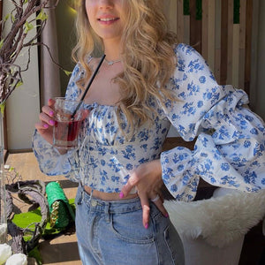 VILZSTUDIOS Floral crop top from VILZSTUDIOS