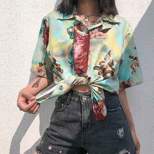 VILZSTUDIOS Ethereal Angel Graphic Shirt from VILZSTUDIOS