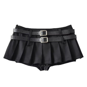 VILZSTUDIOS Y2K double-belt extreme micro skirt