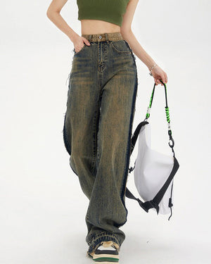 VILZSTUDIOS Faded jeans with contrast pocket for a trendy look