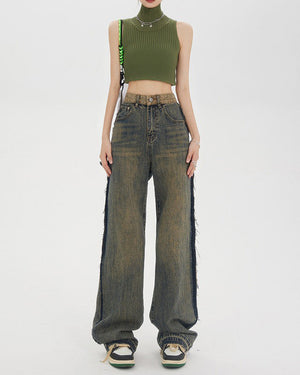VILZSTUDIOS Faded jeans with contrast pocket for a trendy look