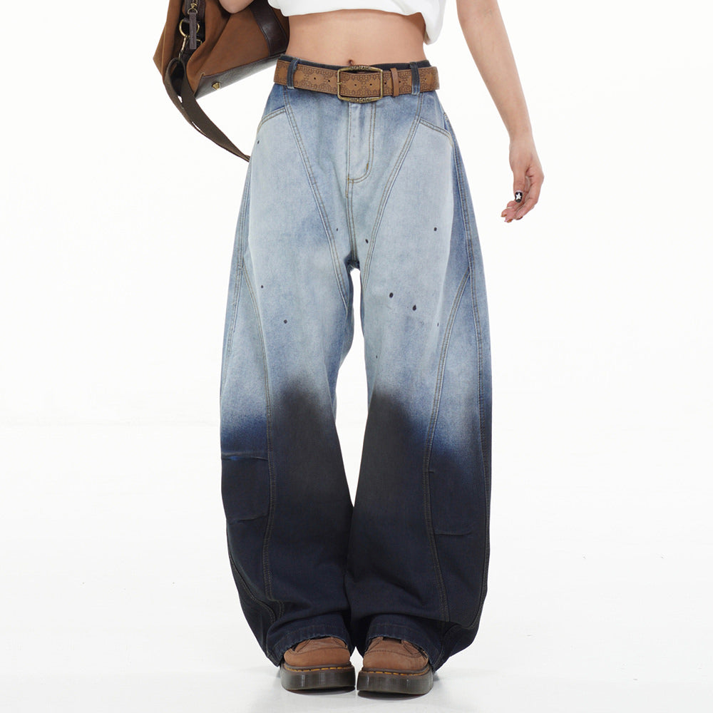 VILZSTUDIOS Faded gradient baggy jeans for streetwear fashion