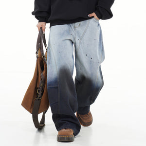 VILZSTUDIOS Faded gradient baggy jeans for streetwear fashion