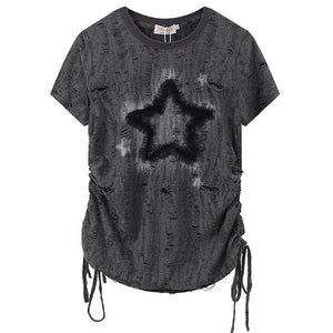 VILZSTUDIOS Faded star print oversized t-shirt