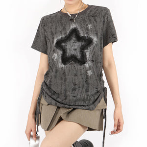 VILZSTUDIOS Faded star print oversized t-shirt