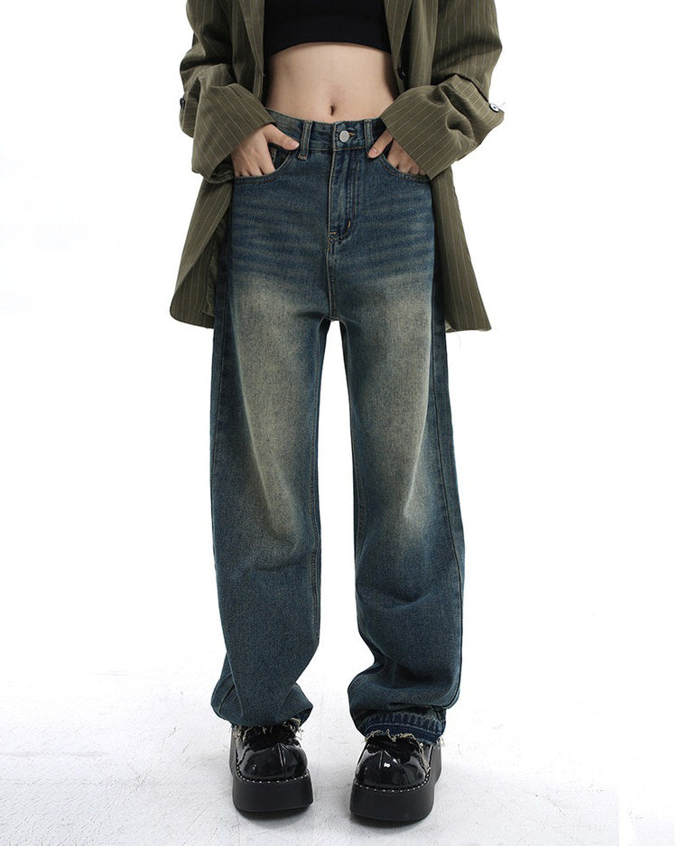 VILZSTUDIOS Wide leg denim jeans for casual streetwear style