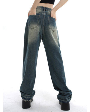 VILZSTUDIOS Wide leg denim jeans for casual streetwear style