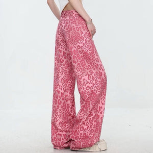 VILZSTUDIOS Fierce flared leopard print jeans for streetwear style