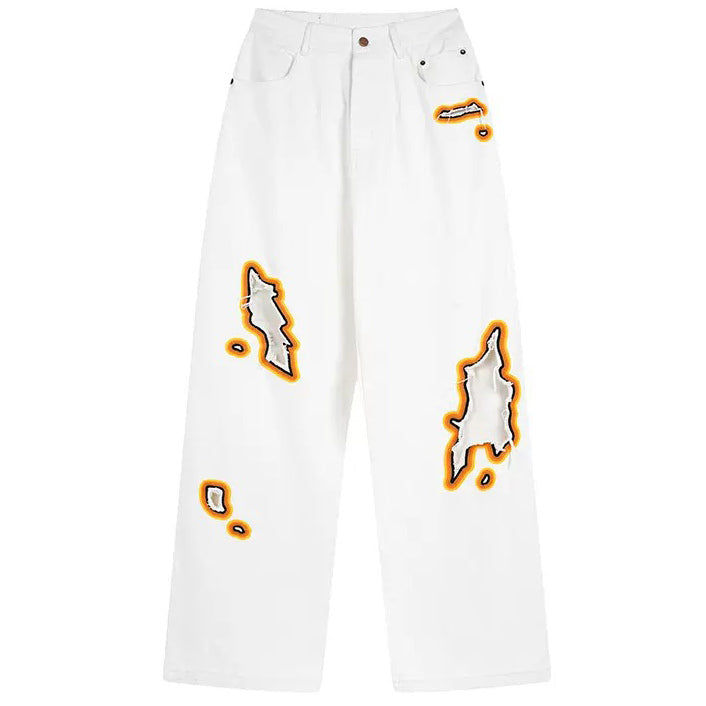 VILZSTUDIOS Flame cut-out wide-leg jeans from VILZSTUDIOS