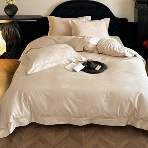 VILZSTUDIOS crimson red, champagne gold and blush pink rose damask bedding set with flanged borders