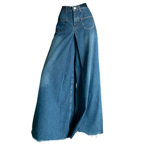 VILZSTUDIOS Flared denim jeans with low-rise fit and front pockets