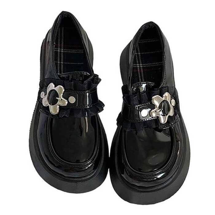 VILZSTUDIOS Floral buckle chunky platforms for trendy streetwear