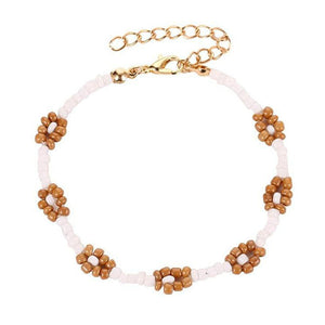 VILZSTUDIOS Floral beaded bracelet on elastic cord
