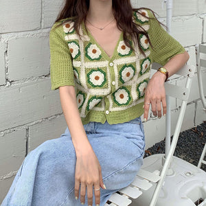VILZSTUDIOS Floral crochet top from VILZSTUDIOS
