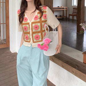 VILZSTUDIOS Floral crochet top from VILZSTUDIOS
