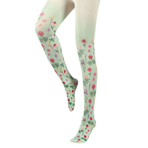 VILZSTUDIOS Floral print mint green tights
