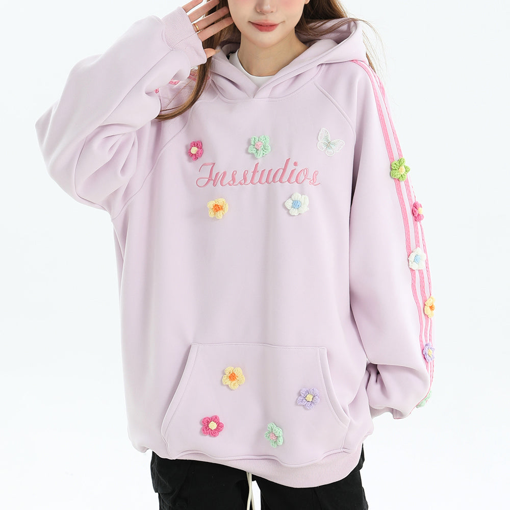 VILZSTUDIOS Floral embroidered oversized hoodie from VILZSTUDIOS