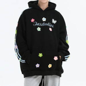 VILZSTUDIOS Floral embroidered oversized hoodie from VILZSTUDIOS