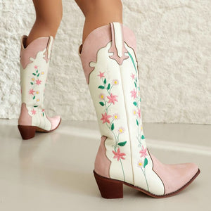 VILZSTUDIOS Floral cowboy boots with vegan leather construction