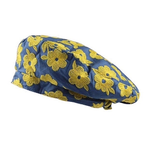 VILZSTUDIOS Stylish floral embroidery beret hat for casual wear